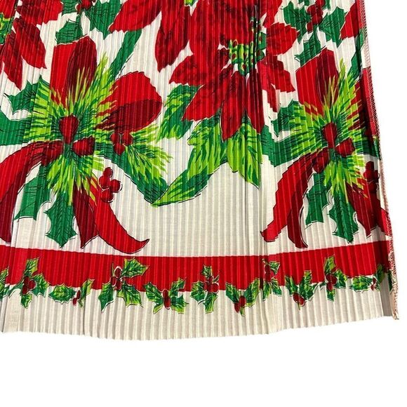 Vintage 1950s Ever pleat Poinsettia Half Apron. NIB - Picture 4 of 11